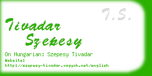 tivadar szepesy business card